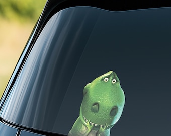 T-Rex Peekaboo Sticker, Toy Story Peeker Peeking Sticker, Disney Dinosaur Peeking Car Decal, Car Bumper Sticker NGUR18