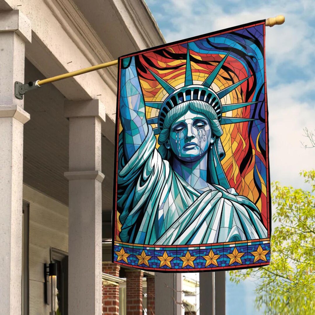 Libunity Flag Weeping Statue of Liberty Garden Flag, Double Sided, Anti-trump Flag ...