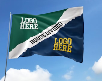 Custom House Divided Flag, House Divided Baseball, Basketball Team Flag, American Football Flag, Personalized Gifts, College Fan Gift NFV304