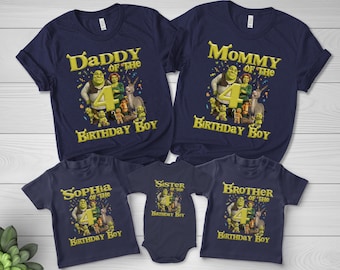 Camiseta de cumpleaños de Shrek, diseño de ogro verde, personalizada, para niño y niña, regalo de cumpleaños para niño pequeño, hijo e hija, G5SJ05