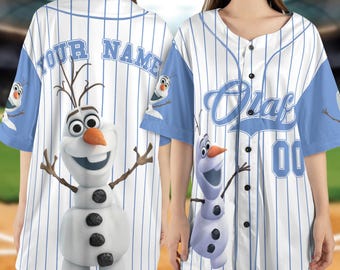 Custom Disney Olaf Baseball Jersey, Frozen Baseball Shirt, Disney Snowman Matching Disney Trip Tee, Disney Baseball Team Shirt NGRJ22
