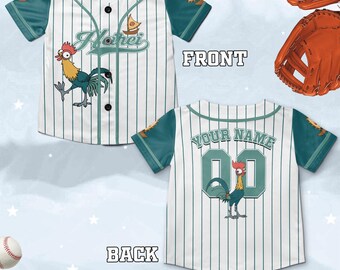 Custom Disney Heihei Moana Jersey, Custom Name Disney Jersey, Disney Princess Matching Outfit Gift For Baseball Fan C1ND05