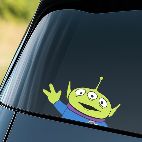 Toy Story Alien Peeker Car Decal, Pixar Peekaboo Window Bumper