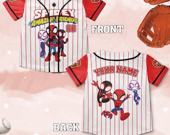 Personalize Spidey And His Amazing Friends Cute White Color, Custom Spider Verse Baseball Jersey Team, Disney Baseball Team Outfit D2JR13
