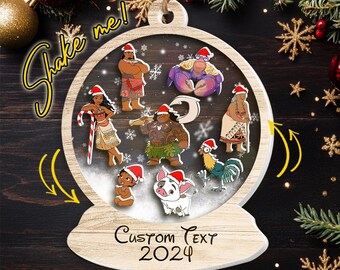 Personalized Moana Christmas Ornament, Disney Princess Moana Shaker Ornament, Christmas Ornament, Disney Christmas Ornament NFWU08