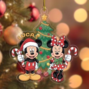 Custom Disney Mickey and Minnie Christmas Ornament, Disney Ornament, Disney Ornament, Disney Christmas Gifts, Christmas Ornament C1IC26