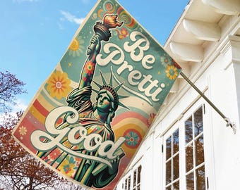 Bandera de jardín "Be Pretti Good", bandera de protesta por la justicia social, derechos humanos, activismo, Renee Good, abolición de ICE NHOP13