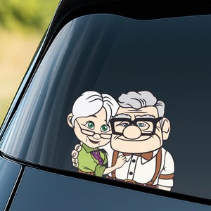 Disney Up Her Carl His Ellie Peekaboo Peeker Peeking Car Window Decals - Bumper Vinyl Stickers - Pack Stickers C1GU07