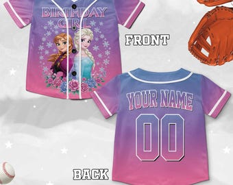 Personalized Frozen Baseball Jersey, Custom Elsa and Anna Frozen Jersey, Disney Frozen Lover Gift, Disney Baseball Jersey Teams D2KK03