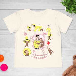 Coquette Bow Curious George Shirt, Stay Curious, Nostalgic Cartoon Tee, Travel & Learning Gift, Curious George Birthday Shirt D2JF17