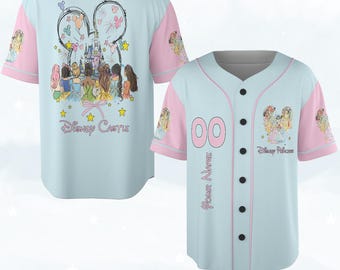 Disney Princess Baseball Jersey, Personalized Name Princess Jersey Kids, Youth, and Adults, Family Matching Outfit, Disney Vacation NGPH08