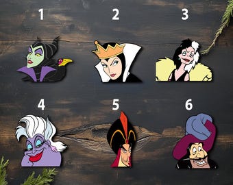 Disney Villains Peekaboo Sticker, Evil Queen Ursula Group Car Decal, Funny Villain Window Sticker, Disney Character Laptop Sticker BZIE07