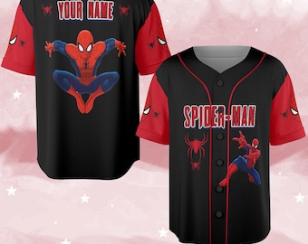Personalized Spider-Man Baseball Jersey, Custom Disney Spidey Jersey for Kids Youth Adults, Spider Man Birthday Family Baseball Tee NGQP20