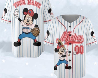 Personalize Disney Mickey Baseball Custom Disney Jersey, Baseball Jersey, Mickey Mouse Jersey, Gift for Disney Fans C1NS07