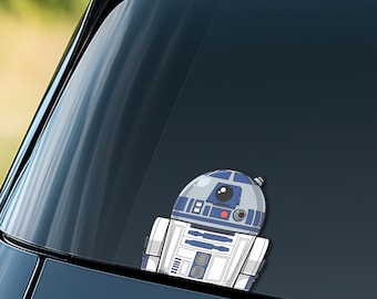 Star Wars Peekaboo Sticker, R2D2 Car Window Decal, Star Wars Fan Gift, Star Wars Character Sticker,Galaxy Sci-Fi Car Accessory NGRF03-2