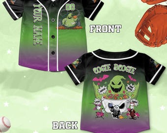 Personalized Nightmare Before Baseball Jersey, Monster Baseball Jersey ,Halloween Jersey Shirt , Halloween Shirt Gifts NGTP09
