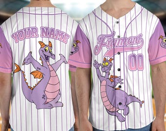 Camiseta de béisbol personalizada de Figment, camiseta personalizada de Disney Figment Little Spark, atuendo a juego para viaje a Disney, regalo de cumpleaños de Disney D2OE27