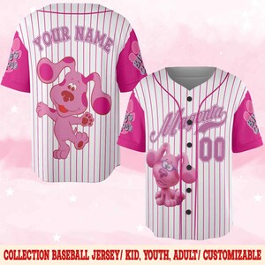 Personalized Blue Clues Baseball Jersey, Blue Dog Lovers Birthday Girl Jersey, Blue Clues Family Shirt, Blue Clues Kids C1FN08
