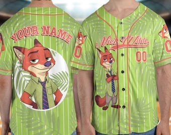 Personalized Zootopia Nick Wilde Baseball Jersey, Disney Nick Wilde Jersey Shirt, Disney Zootopia Baseball Jersey D2JZ11