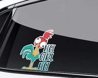 Hei Hei Pua Pua Peeker Peekaboo Sticker, Funny Disney Moana Peeking Car Window Decal, Disney Moana Vinyl Sticker,Pack Stickers BZIL20