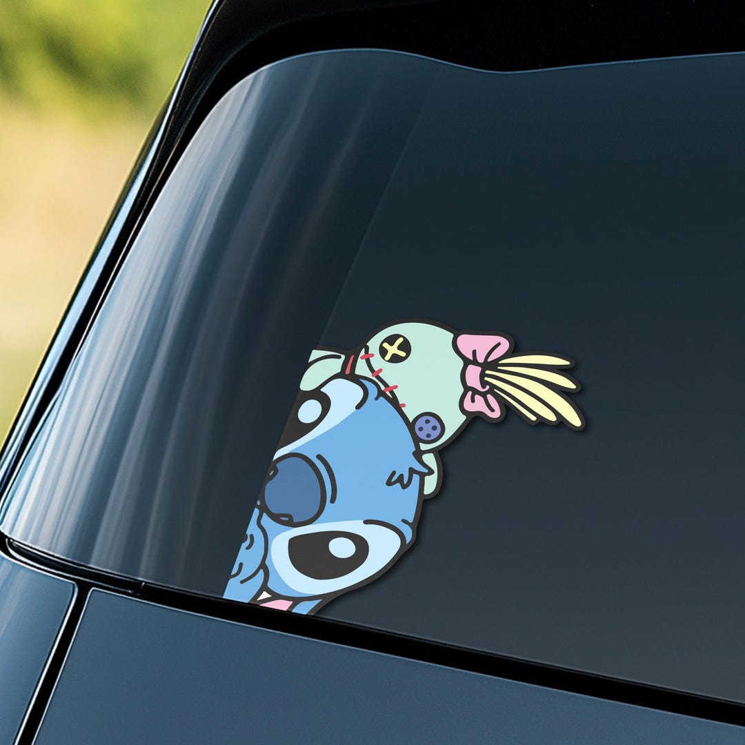 Disney Stitch Peekaboo Sticker, Peeker Peeking Car Window Decals ...