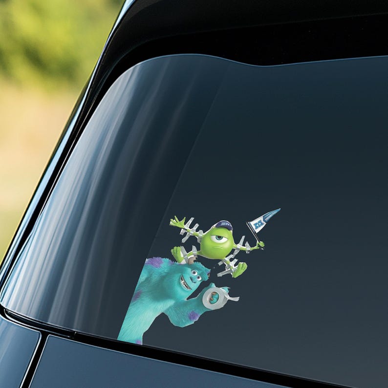 Sully Window Sticker Mike & Sully Peeker Car Decal Monsters Inc Peekaboo Window Bumper Vinyl ...