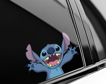 Disney Lilo Stitch Peeker Peeking Sticker, Car Waterproof for Water bottles, laptops, Funny Stitch Disney Stickers C1IW55-4