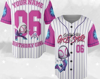 Custom Spidey and His Amazing Friends Baseball Jersey, Gwen Stacy Baseball Jersey Shirt, Spiderman Baseball Team Outfit D2JL26