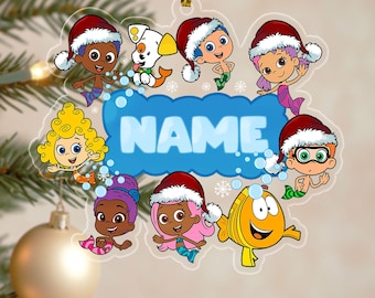 Adorno navideño recortable de Bubble Guppies, regalo de Navidad de Bubble Guppies, adorno navideño, decoración para árbol de Navidad, adorno navideño D1NV07