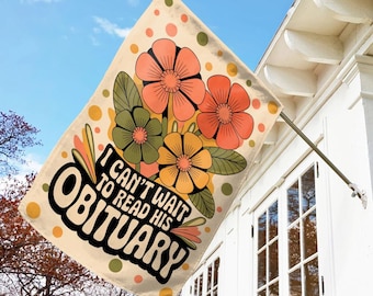 Anti-Trump Garden Flag, Subtle FDT Feminist Yard Flag, Boho Floral Anti-MAGA Flag, Liberal Political Gift for Activists & Protesters NGPK10