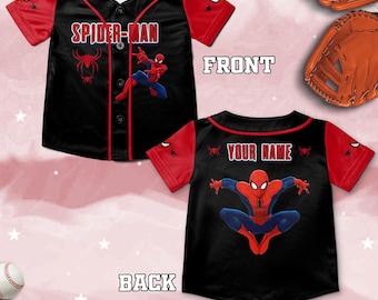Personalized Spider-Man Baseball Jersey, Custom Disney Spidey Jersey for Kids Youth Adults, Spider Man Birthday Family Baseball Tee NGQP20