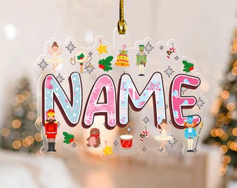 Personalized Alphabet Christmas Ornament With Name: Kids Christmas Gift, Personalized Christmas Ornament, Personalized Xmas Gift G5PO04