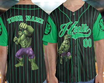 Personalized Hulk Baseball Jersey, Hulk Superhero Kids Jersey, Personalized Hulk Baseball Jersey, Superhero Matching Group Shirt C1E408
