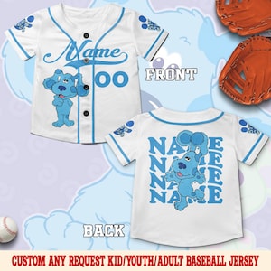 Personalized Blue Clues Baseball Jersey, Blue Dog Lovers Birthday Boy And Girl Jersey, Blue Clues Family Shirt, Blue Clues Kids NGPK16