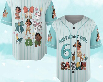 Personalized Moana Jersey, Disney Cartoon Baseball Jersey, Moana Maui Jersey Shirt, Pua And Hei Hei Shirt, Disneyland Shirt C1GH22
