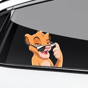 Funny Lion King Simba Peekaboo Sticker, Disney Lion King Car Window Decals - Bumper Waterproof Stickers - Pack Stickers JCOC19