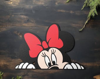 Minnie Mouse Peekaboo Peeker Peeking Car Window Decals - Bumper Vinyl Stickers - Pack Stickers C1GR08