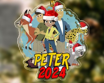 Adornos navideños personalizados de Wild Kratts, Martin Chris Kratt, Aviva Corcovado, decoración navideña familiar de Wild Kratts, Navidad D1NW16
