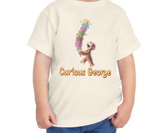 Curious George Birthday Shirt, Monky ice Cream Tee, Nostalgic Tee 90s Style Cartoon, Y2K Cartoon For Kids Shirt, Birthday Gift NHOP02-3