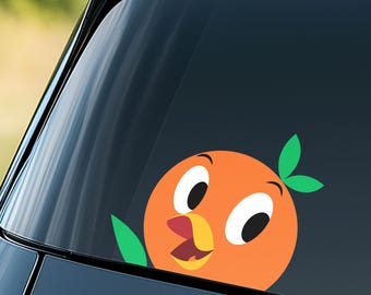 Disney Orange Bird Peeker Peeking Car Window Decals, Funny Bumper Waterproof Stickers, Orange, Pack Stickers D2HJ27
