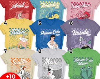 Disney The Little Mermaid Group Matching Shirt, Ariel Flounder Sebastian Ursula King Triton Shirt, Disneyland Family Matching Shirt NHOO09