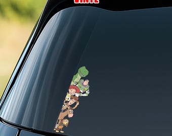 Disney Toy Story Peeker Sticker, Alien or Buzz & Woody PVC Vinyl Peek‑a‑boo Decal for Car, Laptop, Disney Peekout Toy Story Gift NHNY18