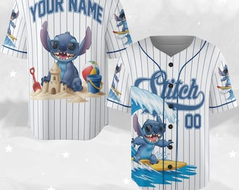 Custom Disney Lilo and Stitch Stitch Baseball Jersey, Gift for Kids, Disney Birthday Gift, Gift For Baseball Fans D2JG09