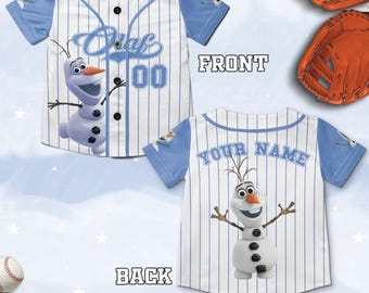 Custom Disney Olaf Baseball Jersey, Frozen Baseball Shirt, Disney Snowman Matching Disney Trip Tee, Disney Baseball Team Shirt NGRJ22