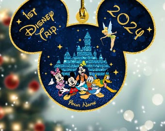 Adorno navideño personalizado de Mickey Minnie y sus amigos, adorno del Reino Mágico de Mickey y sus amigos D1NV12
