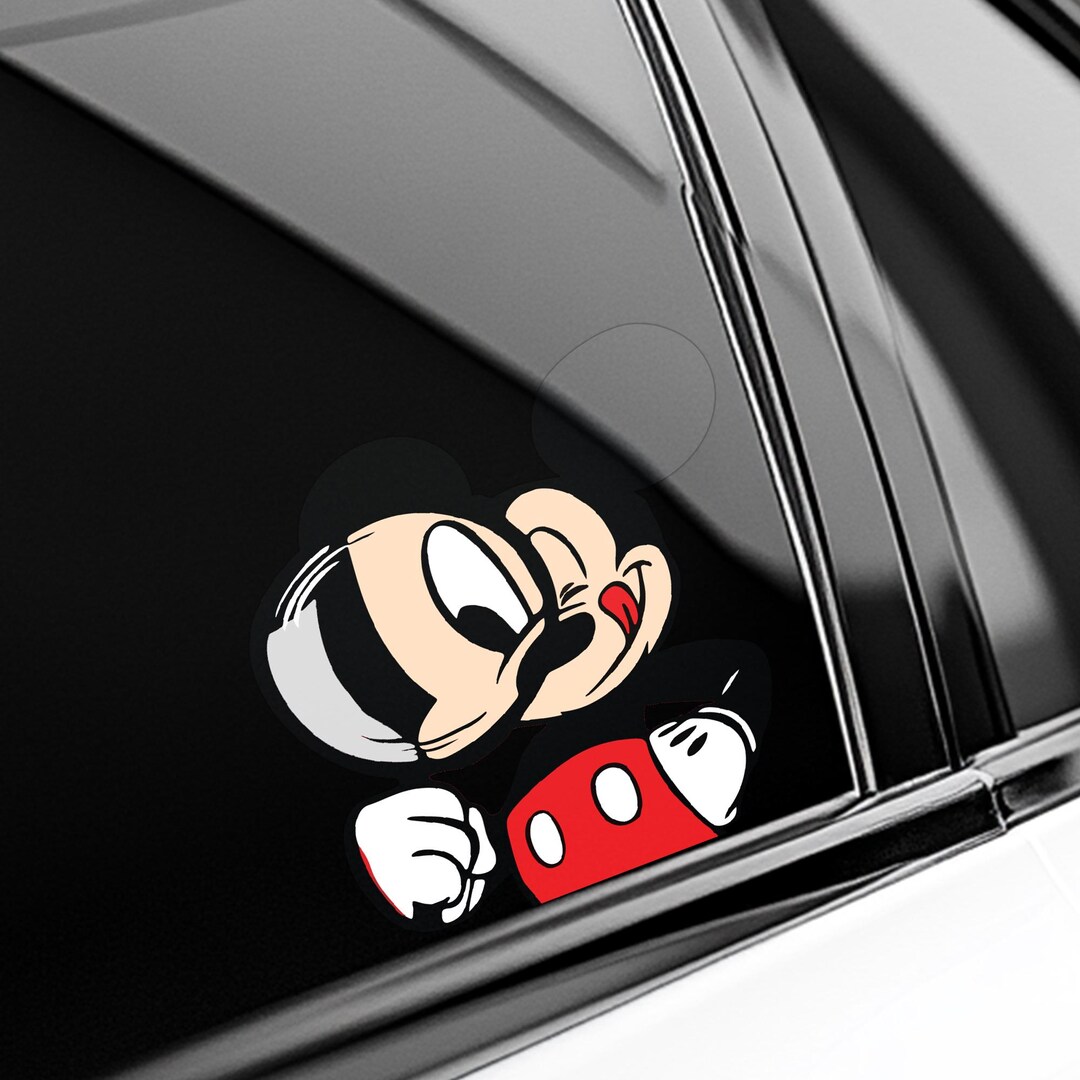 Disney Mickey Mouse Funny Peeking Stickers, Bumper Waterproof Stickers ...
