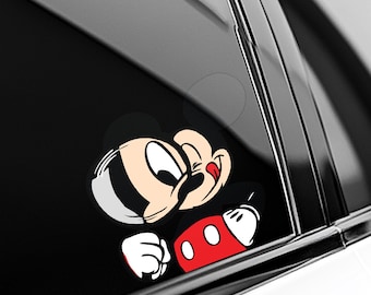 Disney Mickey Mouse Funny Peeking Stickers, Bumper Waterproof Stickers, Cars Window Decals, Disney Stickers JCPB19