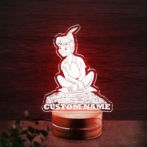 Personalized Peter Pan LED Light, Custom Name Tinker Bell Movie Family Home Decor, Animated Movie, Peter Pan Night Light C1HF16