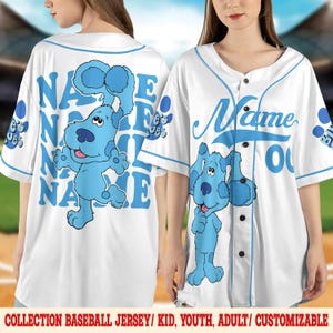 Personalized Blue's Clues Baseball Jersey, Custom Birthday for Kids, Blue Dog Jersey for Boys & Girls, Family Matching Party Outfit NGPK16