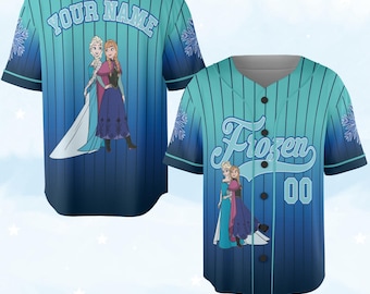 Personalized Frozen Baseball Jersey, Custom Elsa and Anna Frozen Jersey, Disney Frozen Lover Gift, Disney Baseball Jersey Team Outfit C1FR07